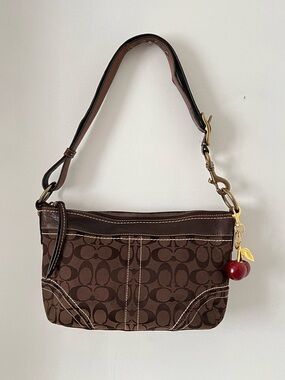 Coach Choco Brown Signature Canvas Shoulder Bag